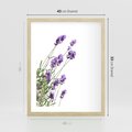 Plakat w ramie 40x50 - Delikatny Urok - lawenda, kwiaty - rama drewno