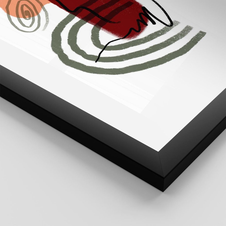 Plakat w ramie 30x40 - Boho Raj - abstrakcyjna sztuka, boho kształty - rama czarna