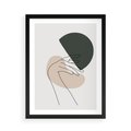 Plakat w ramie 50x70 - Przenikające Kształty - szkic jedną linią, one line - rama czarna