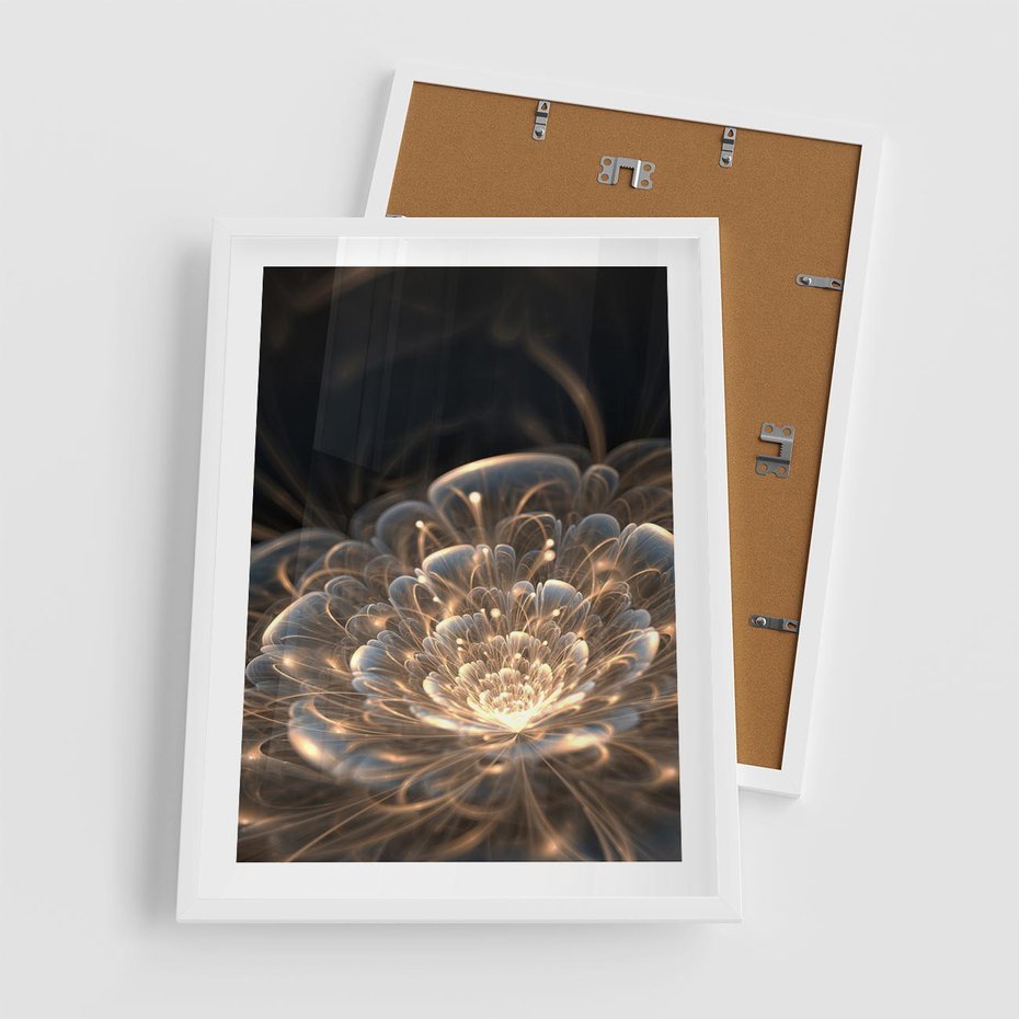 Plakat w ramie 50x70 - Nowoczesny Kwiat - kwiat, nowoczesny - rama biała