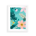 Plakat w ramie 30x40 - Kwiatowy Impuls - pastelowa kompozycja, kwiaty - rama biała