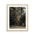 Plakat w ramie 40x50 - Dom w Lesie - chatka w lesie, górski domek - rama drewno