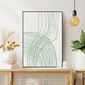 Obraz w ramie 70x100 - Migotliwa Spokojna Zieleń - zielony plakat, abstrakcyjne splątane linie - rama czarna