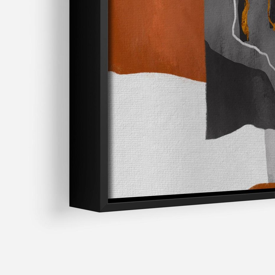 Obraz w ramie 50x50 - Nowoczesna geometria - nowoczesny, geometryczny - rama czarna