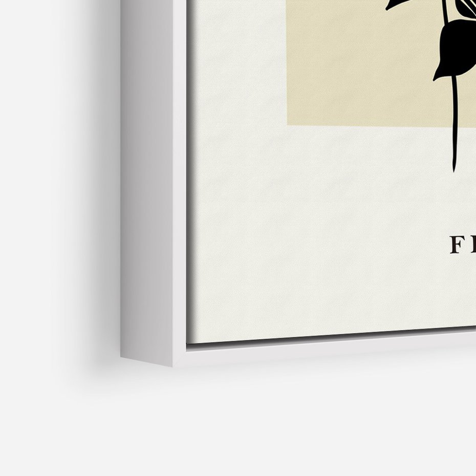 Obraz w ramie 70x100 - Malowane szkicowe tęsknoty - kwiaty, typografia - rama biała