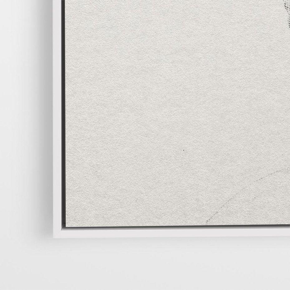 Obraz w ramie 100x70 - Szarość w Kamieniu - monochromatyczna marmurowa rzeźba, odcienie szarości - rama biała