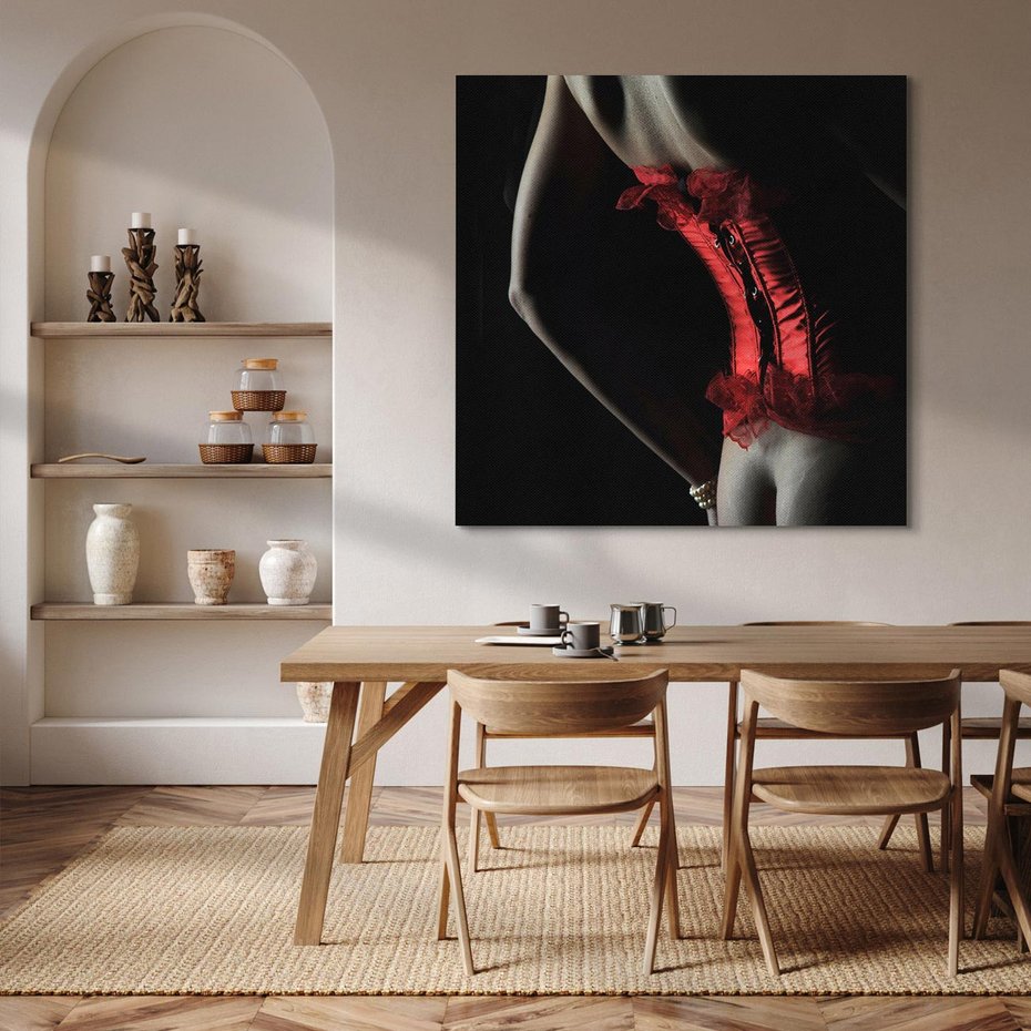 Obraz na płótnie 40x40 - Piękno i Siła - akt, kobieta