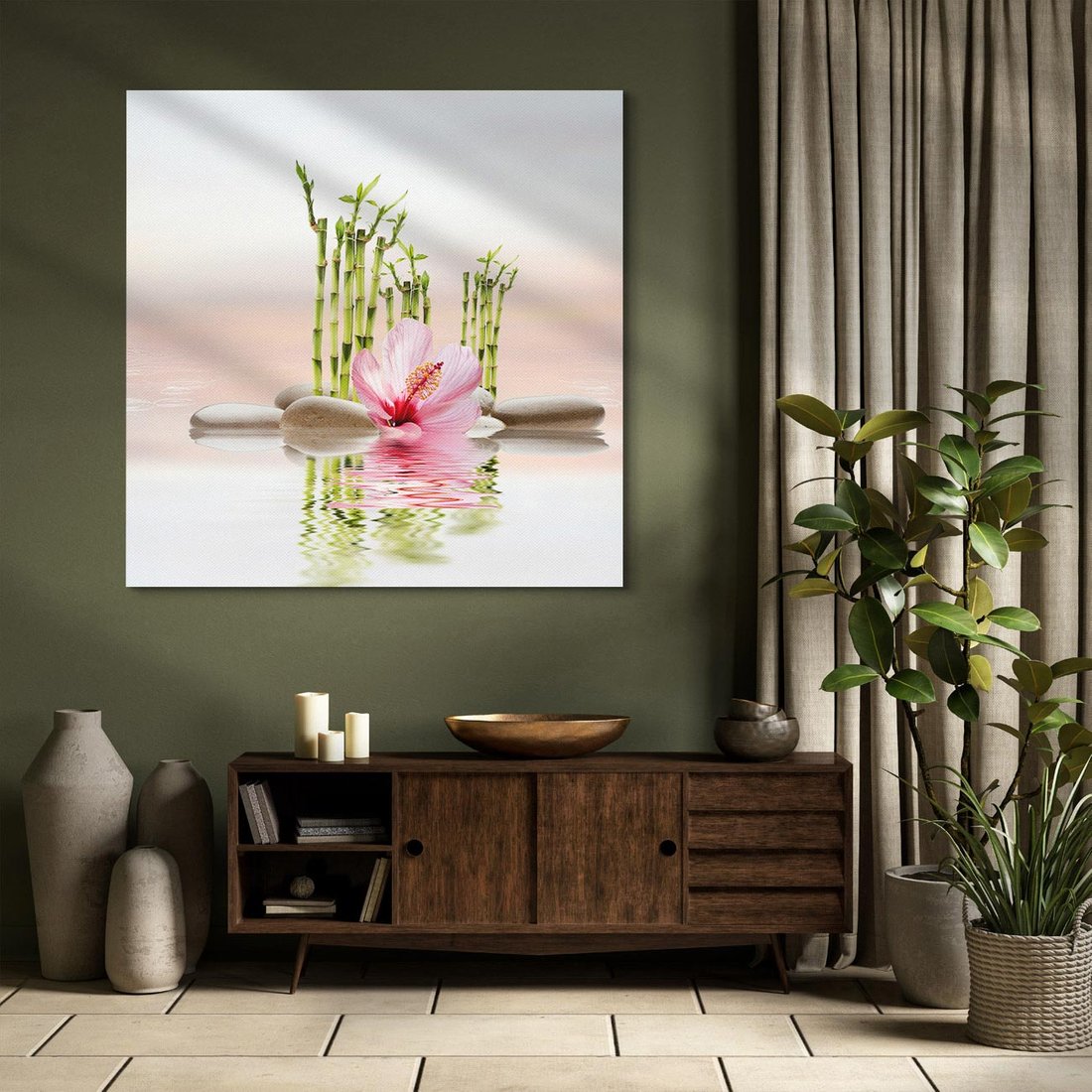 Obraz na płótnie 70x70 - Harmonia i relaks - spa, bambus