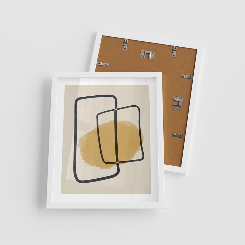 Plakat w ramie 40x50 - Rozkwitające Formy - abstrakcyjne nieregularne kształty, minimalistyczny plakat - rama biała