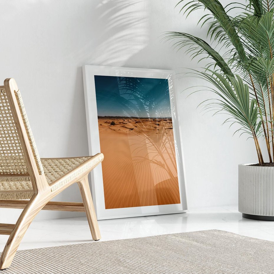 Plakat bez ramy 50x70 - Piasek w Przytulnym Wnętrzu - pustynia, piasek