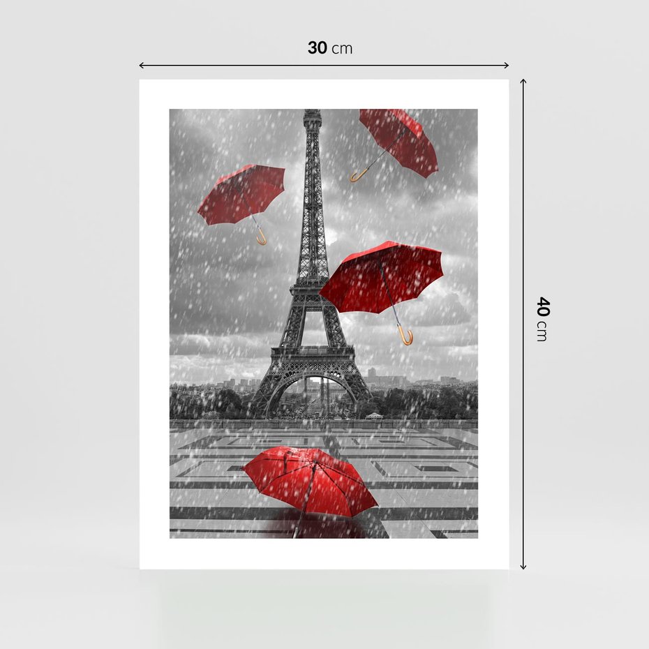 Plakat bez ramy 30x40 - Czarno-biała magia Eiffla - Eiffla, Paryż