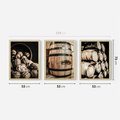 Zestaw obrazy w ramie 50x70 galeria - Wino, w, beczkach, kuchnia, restauracja - rama drewno
