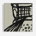 Obraz w ramie 80x80 - Złudne Kontemplacje - abstrakcyjna mroczna kompozycja, nieregularne - rama biała
