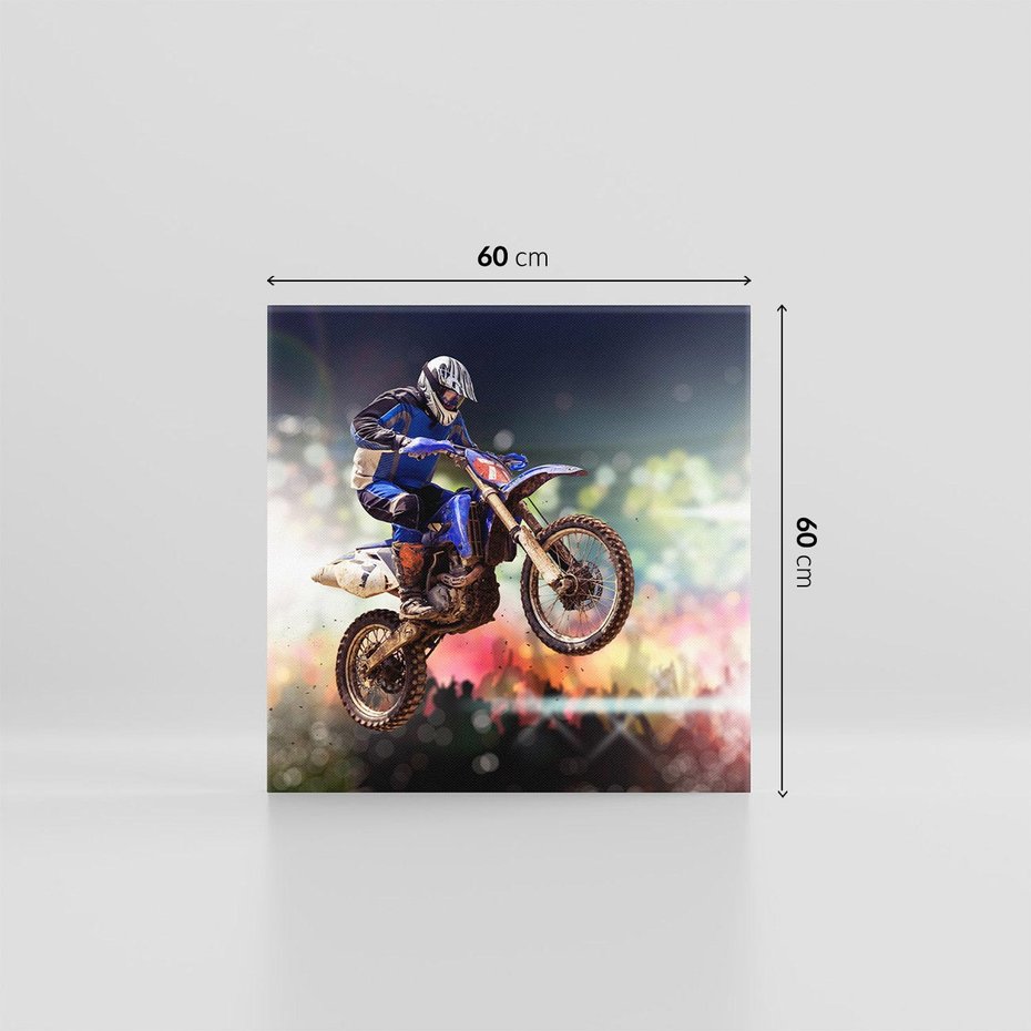 Obraz na płótnie 60x60 - Adrenalina na motocyklu cross - motocykl, cross