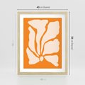 Plakat w ramie 40x50 - Wibracje Barw - abstrakcyjny boho plakat, pomarańczowe tło - rama drewno