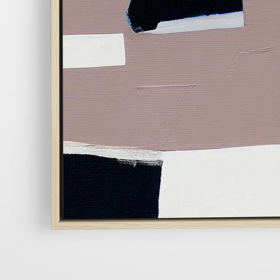 Obraz w ramie 80x80 - Wyrażona cisza abstrakcji - abstrakcyjne, nieregularne kształty - rama drewno