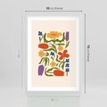 Plakat w ramie 50x70 - Minimalistyczna Harmonia - kwiaty, sztuka nowoczesna - rama biała