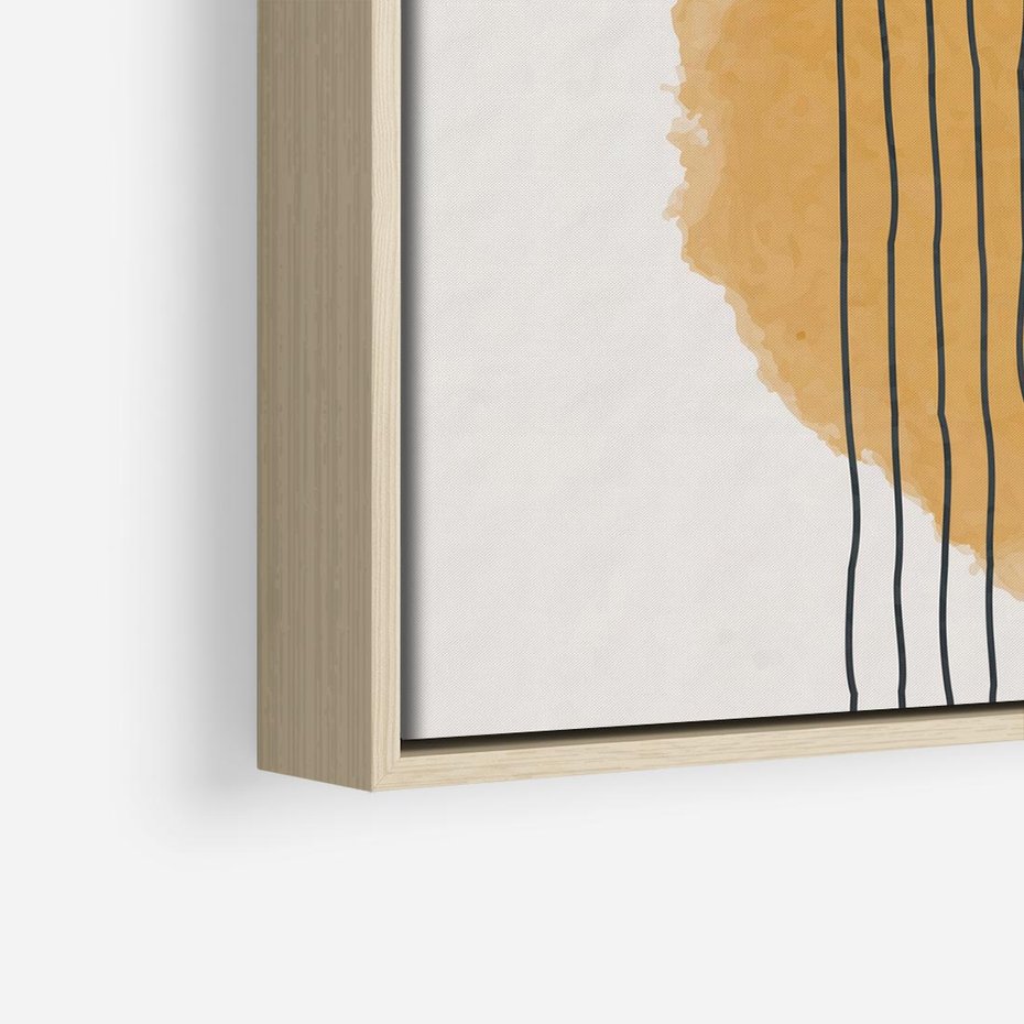 Obraz w ramie 50x50 - Taniec Emocji - abstrakcyjne akwarelowe plamy, nieregularne kreski - rama drewno