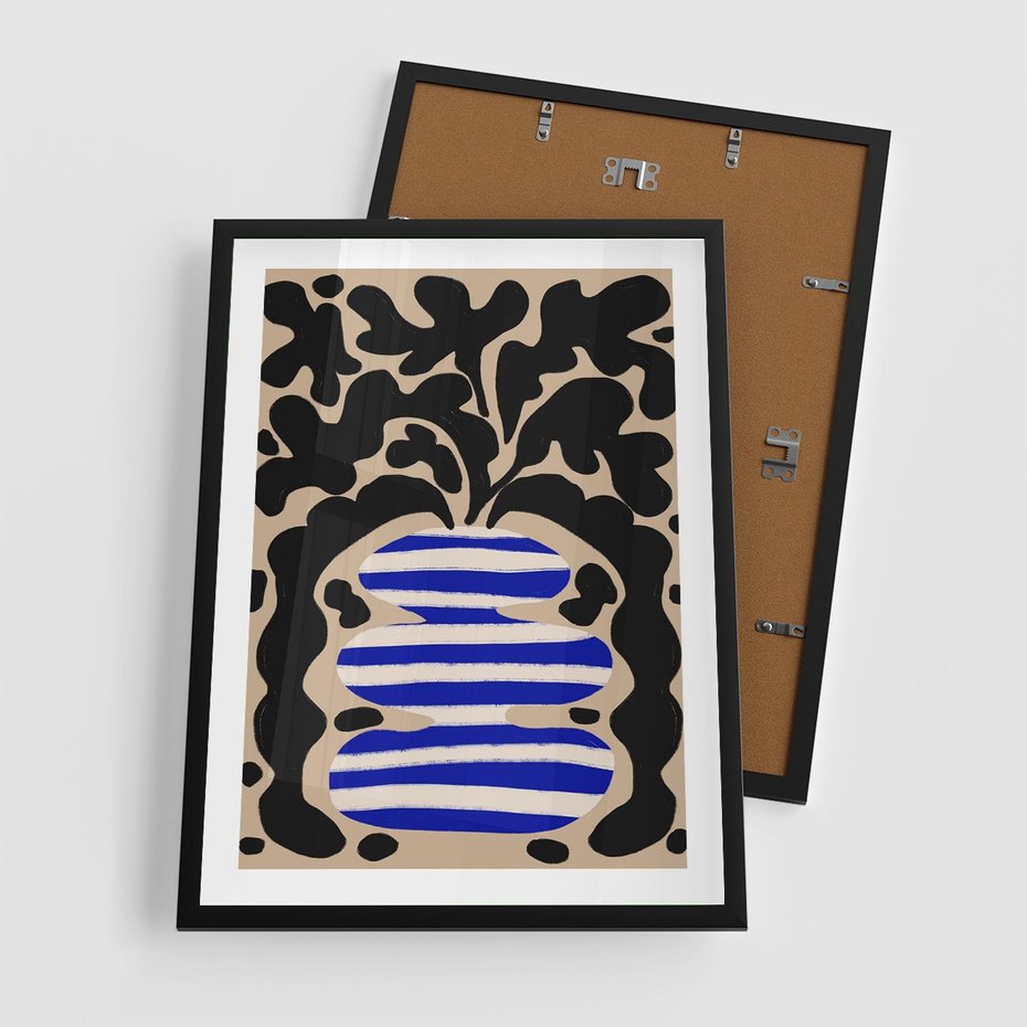 Plakat w ramie 50x70 - Boho Wizje - abstrakcyjny plakat, ciekawe formy - rama czarna