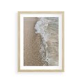 Plakat w ramie 30x40 - Fale Morza na Piasku - plaża, morze - rama drewno
