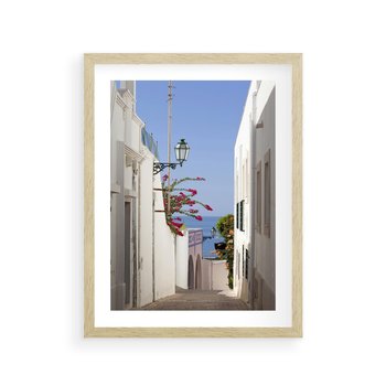 Plakat w ramie 40x50 - Podróże w Czasie: Perspektywiczna Uliczka - uliczka, perspektywa - rama drewno