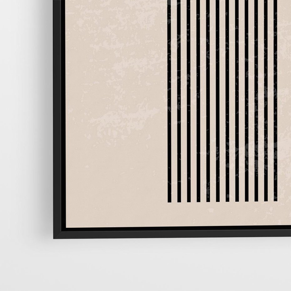 Obraz w ramie 50x50 - Migocące Echa - abstrakcyjne linie, geometria - rama czarna