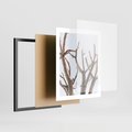 Plakat w ramie 40x50 - Pustynna Harmonia Gałęzi - pustynna roślina, suche gałęzie - rama czarna