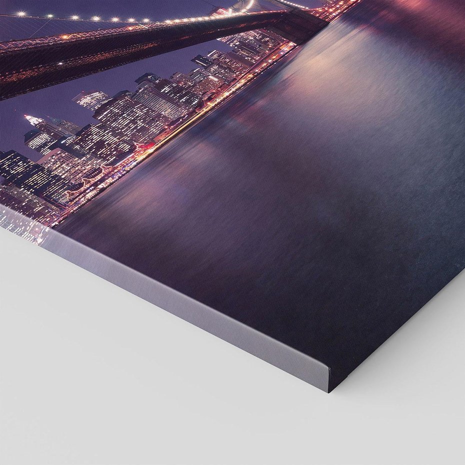 Obraz na płótnie 50x50 - Most w Nowym Jorku nocą - most, Nowy Jork