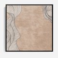 Obraz w ramie 50x50 - Symfonia uczuć i kształtów - delikatna kompozycja, falujące linie - rama czarna