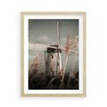 Plakat w ramie 50x70 - Wiejska Idylla: Młyn w Polu - wiatrak, młyn w polu - rama drewno