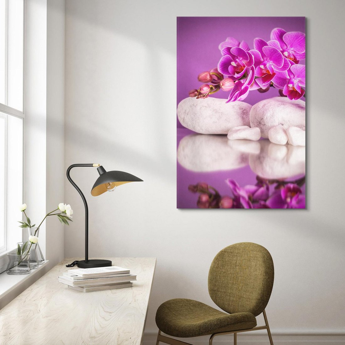 Obraz na płótnie 80x120 - Kwiatowy Relaks - orchidea, kwiat