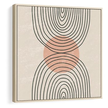 Obraz w ramie 80x80 - Nowy Rytuał - abstrakcyjna sztuka, boho kształty - rama drewno