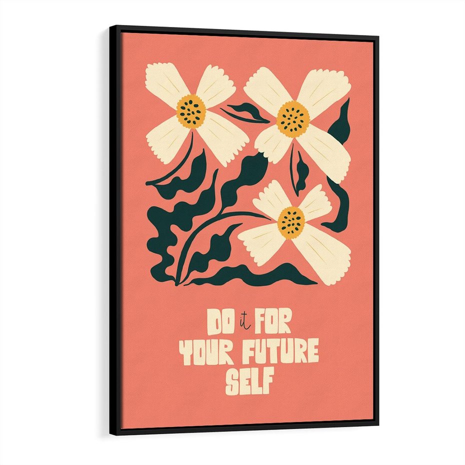 Obraz w ramie 50x70 - Mgliste Refleksje - nowoczesny plakat, różowe tło - rama czarna