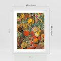 Plakat w ramie 40x50 - Księga Surrealnych Wyobrażeń - abstrakcyjny obraz owoców, jak picasso - rama biała