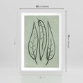 Plakat w ramie 50x70 - Energetyczne Ekspresje Natury - zielony plakat, roślinne motywy - rama biała
