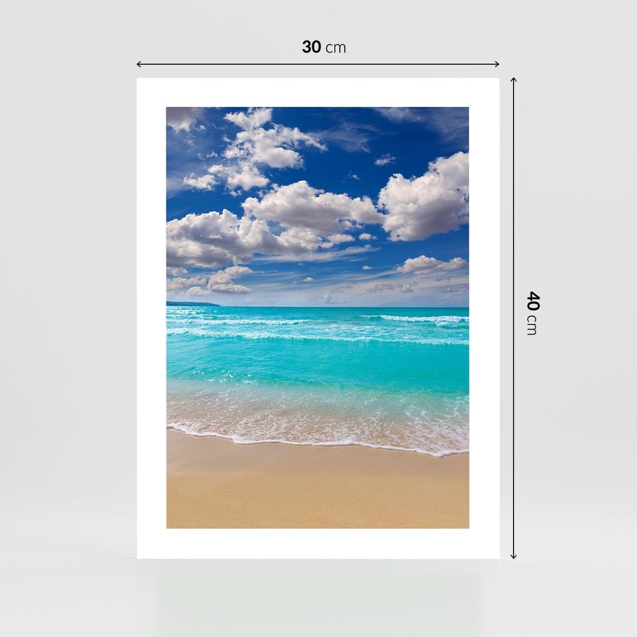 Plakat bez ramy 30x40 - Idylliczna plaża nad morzem - plaża, morze