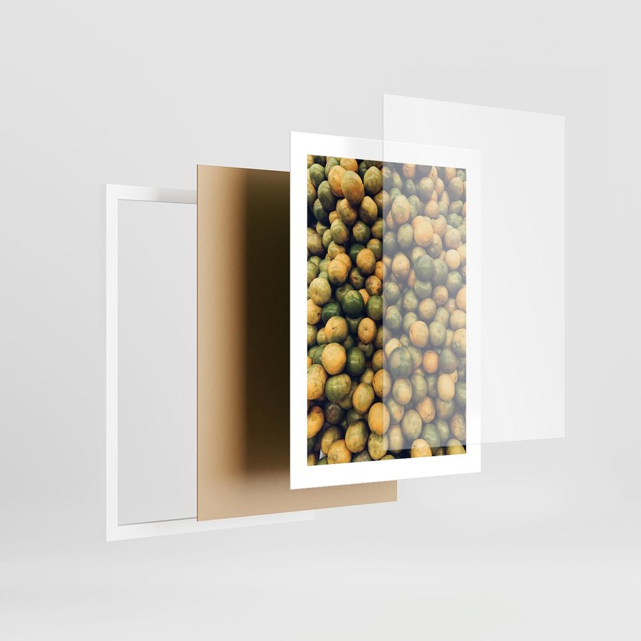 Plakat w ramie 30x40 - Świeżość Cytrusów - cytryny, limonki - rama biała