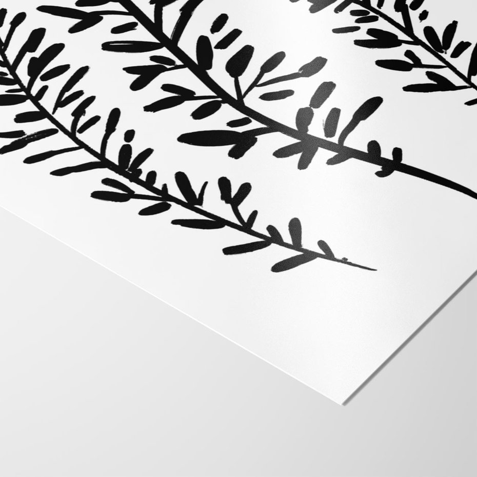 Plakat bez ramy 21x30 - Spokojne Wiatrem Uginane - szkic, czarno biały