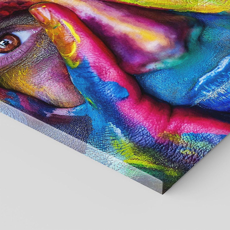 Obraz na płótnie 60x60 - Abstrakcyjna refleksja człowieka - człowiek, abstrkacja