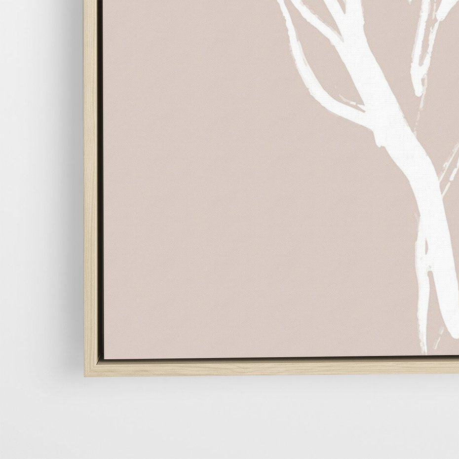 Obraz w ramie 50x70 - Impresje Pastelowych Nastrojów - minimalistyczny delikatny obraz, beżowe odcienie - rama drewno