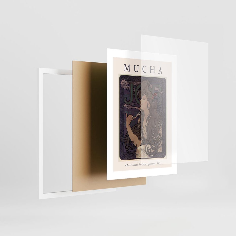 Plakat w ramie 30x40 - Reprodukcja A.Mucha - Mucha, plakat z reprodukcją - rama biała