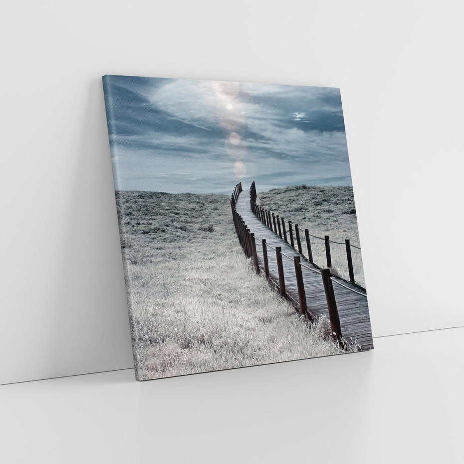 Obraz na płótnie 80x80 - Burzowy pomost na plaży - plaża, pomost