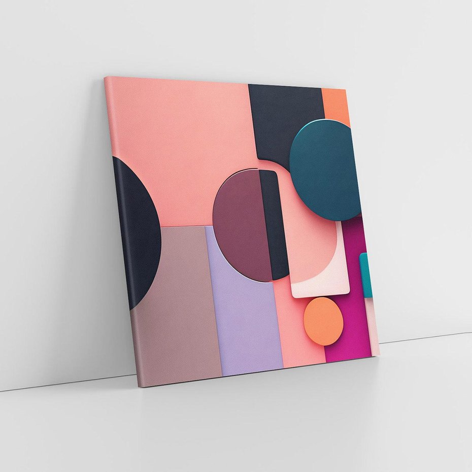 Obraz na płótnie 40x40 - Przenikanie przestrzeni czasu - abstrakcja, geometria