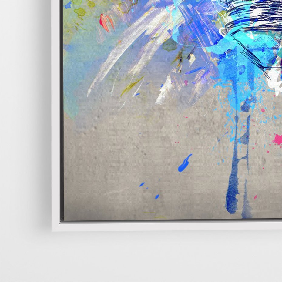 Obraz w ramie 70x100 - Kolory Kreatywnej Koncepcji - abstrakcyjna grafika, szkic żarówki - rama biała