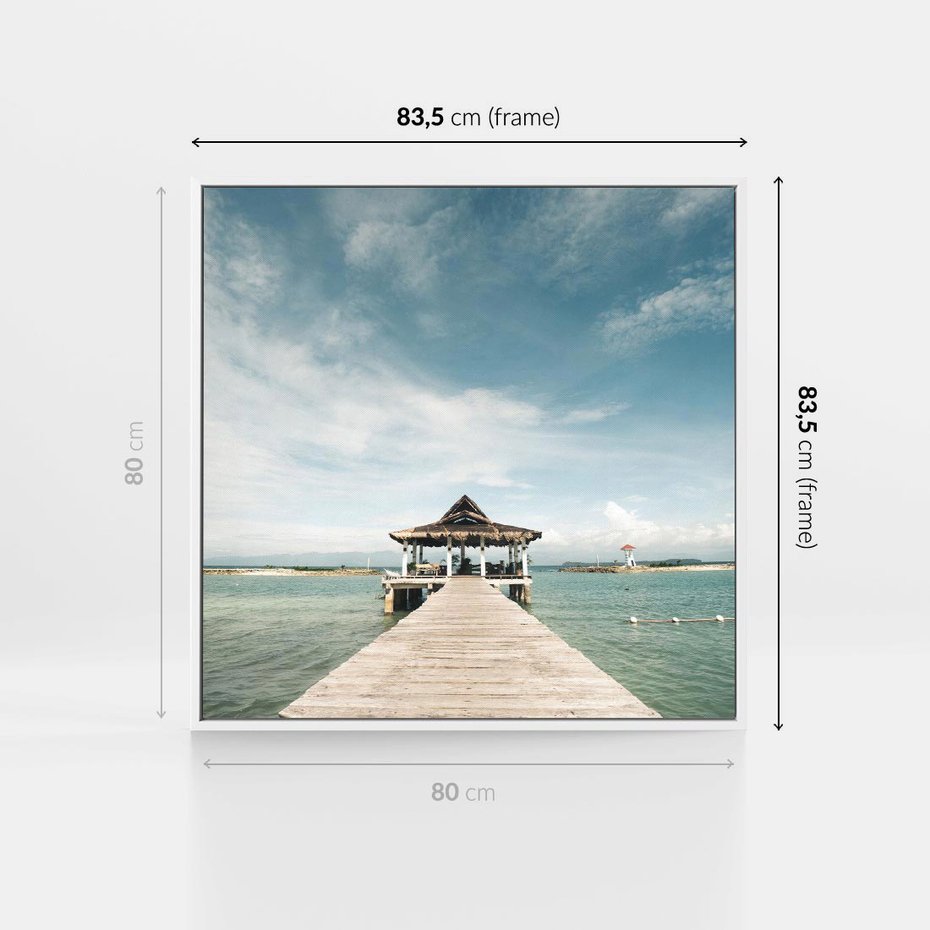 Obraz w ramie 80x80 - Magia Morza i Piękno Plaży - Hawaje, morze - rama biała