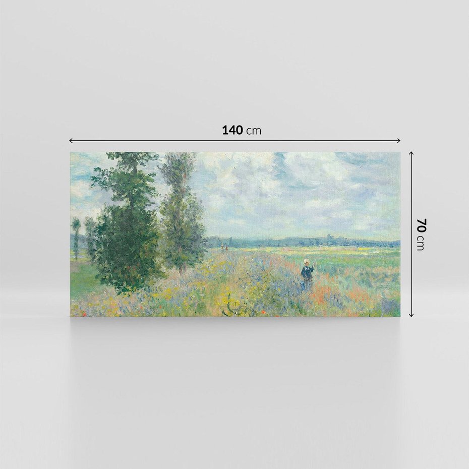 Obraz na płótnie 140x70 - Pola makowe w okolicach Argenteuil (1875), Claude Monet - Reprodukcja - reprodukcja, obraz na płótnie
