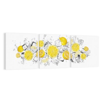 Obraz na płótnie 150x50 - Odkryj świeżość - lód, cytryny