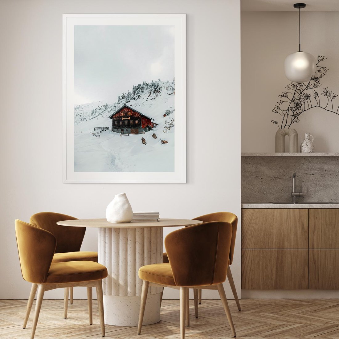Plakat w ramie 50x70 - Liście w Czarno-Białej Fotografii - liście, roślina - rama biała