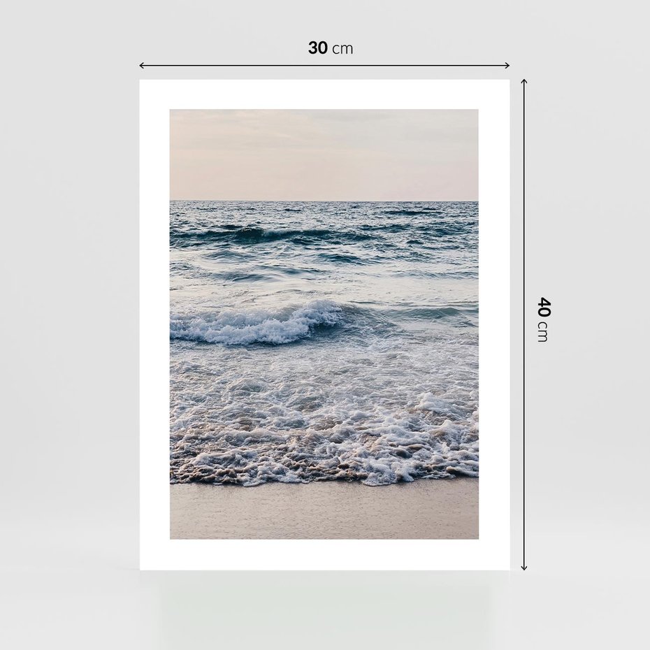Plakat bez ramy 30x40 - Malowniczy Nadmorski Krajobraz - morze, fale