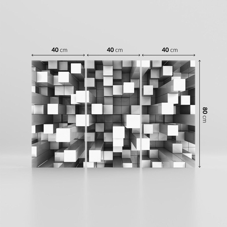 Obraz na płótnie 120x80 - Abstrakcyjne światy: 3D w kwadratach - 3D, abstrakcja